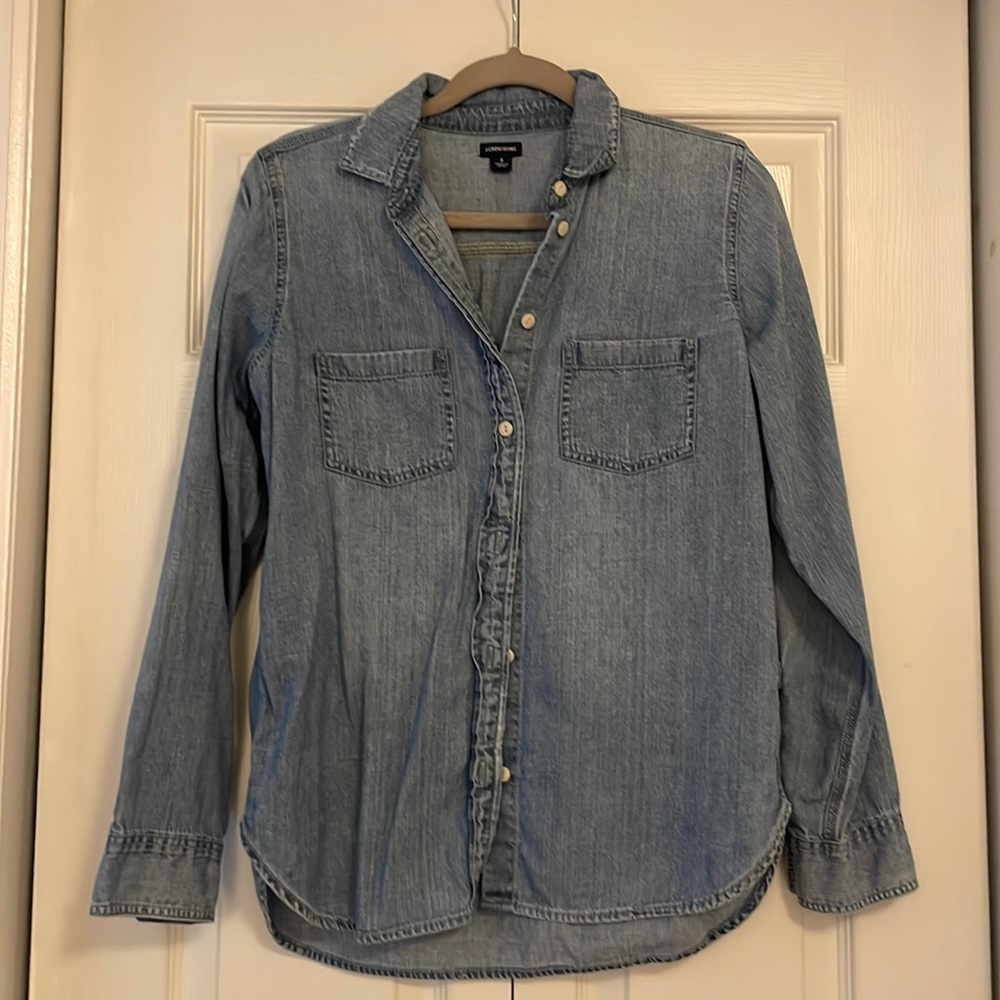 Button down long sleeve jean shirt from j crew